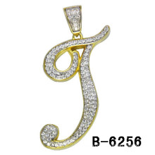 925 Silver Micro Setting Two Tones Plating Letter Charm.